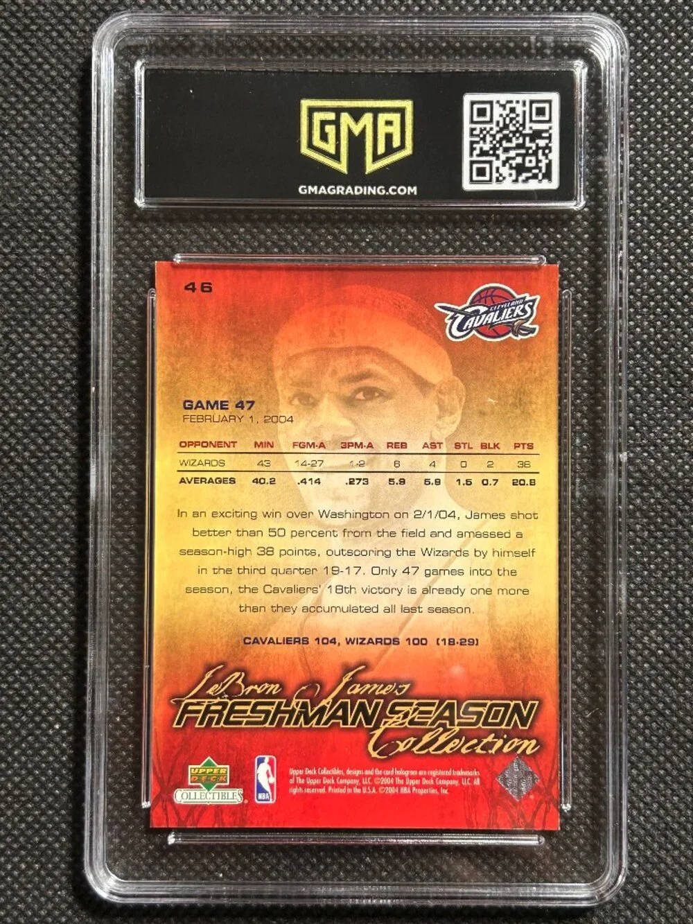 2003-04 Upper Deck LEBRON JAMES RC Freshman Season ROOKIE #48 GMA 10 GEM MINT